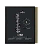 Unframed Stage Coach Hills Airport map print poster