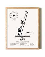 Apple Valley Airport framed print in natural wood frame