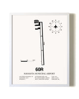 Navasota Municipal Airport airport map poster in oak frame