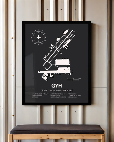 Frame color options for Donaldson Field Airport Wall Art