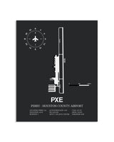 Gray Framed Perry-Houston County Airport layout wall art poster