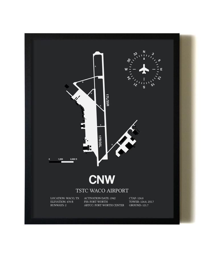 Unframed TSTC Waco Airport map print poster