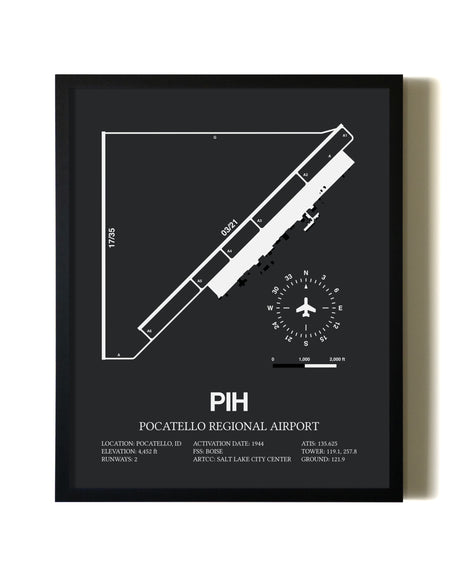 Unframed Pocatello Regional Airport map print poster