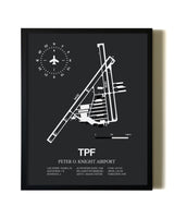 Unframed Peter O. Knight Airport map print poster