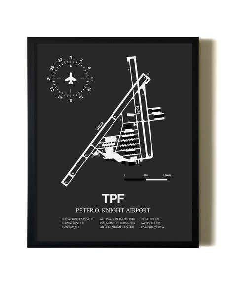 Unframed Peter O. Knight Airport map print poster