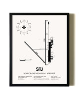 Framed Rosecrans Memorial Airport wall art poster in black frame