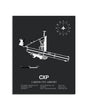 Gray Framed Carson City Airport layout wall art poster