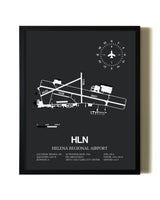 Unframed Helena Regional Airport map print poster
