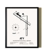 Framed Watertown Regional Airport wall art poster in black frame
