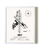 Minden-Tahoe Airport airport map poster in oak frame