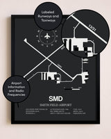 Smith Field Airport poster size comparison chart