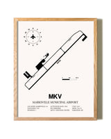 Marksville Municipal Airport framed print in natural wood frame