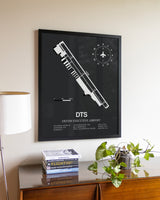 Gray Framed Destin Executive Airport wall art poster in black frame