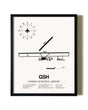 Framed Goshen Municipal Airport wall art poster in black frame