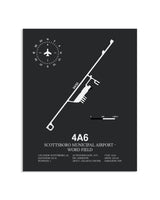Gray Framed Scottsboro Municipal Airport - Word Field layout wall art poster