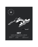 Gray Framed Narita International Airport layout wall art poster