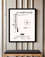 Immokalee Regional Airport framed poster displayed in an airplane hangar