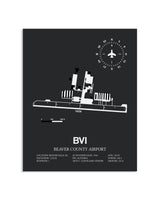 Gray Framed Beaver County Airport layout wall art poster
