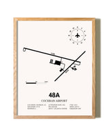Cochran Airport framed print in natural wood frame