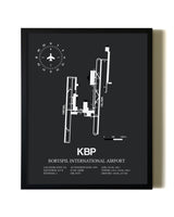 Unframed Boryspil International Airport map print poster