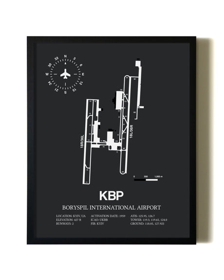Unframed Boryspil International Airport map print poster