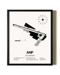 Framed Lee Airport wall art poster in black frame