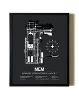 Unframed Memphis International Airport map print poster