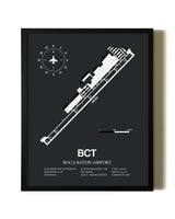 Unframed Boca Raton Airport map print poster