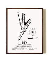 Beirut-Rafic Hariri International Airport aviation print in walnut frame
