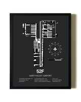 Unframed Aero Valley Airport map print poster