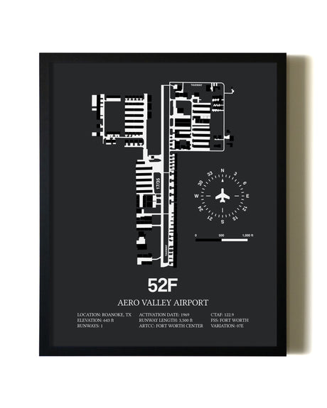 Unframed Aero Valley Airport map print poster