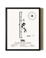Framed Shawnee Regional Airport wall art poster in black frame