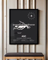 Frame color options for Allegheny County Airport Wall Art