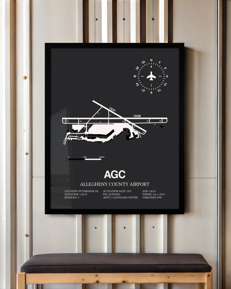 Frame color options for Allegheny County Airport Wall Art
