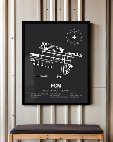 Frame color options for Flying Cloud Airport Wall Art