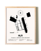 Yoakum-Defrenn Army Heliport framed wall art in white frame