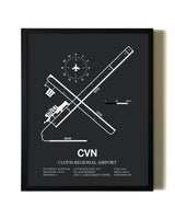 Unframed Clovis Regional Airport map print poster
