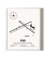 Fort Dodge Regional Airport airport map poster in oak frame