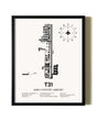 Framed Aero Country Airport wall art poster in black frame