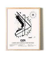Cairns Army Airfield (Fort Rucker) framed wall art in white frame