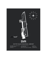 Gray Framed South Valley Regional Airport layout wall art poster