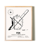 Francis S. Gabreski Airport framed wall art in white frame