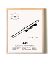 Habersham County Airport framed wall art in white frame