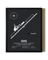 Unframed Marshfield Municipal Airport-George Harlow Field map print poster