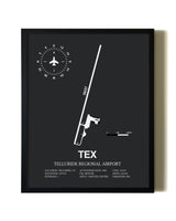Unframed Telluride Regional Airport map print poster
