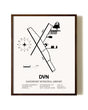 Davenport Municipal Airport aviation print in walnut frame