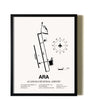 Framed Acadiana Regional Airport wall art poster in black frame