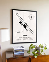 Dalton Municipal Airport aviation wall décor in black wood frame
