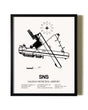 Framed Salinas Municipal Airport wall art poster in black frame