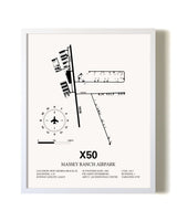 Massey Ranch Airpark airport map poster in oak frame
